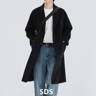 双面羊绒大衣男冬季2025新款韩版潮流中长款过膝休闲宽松毛呢外套