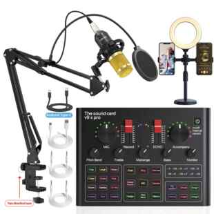 迪拜直播带货声卡话筒全套Walmart专业K歌录音棚电脑声卡套装设备