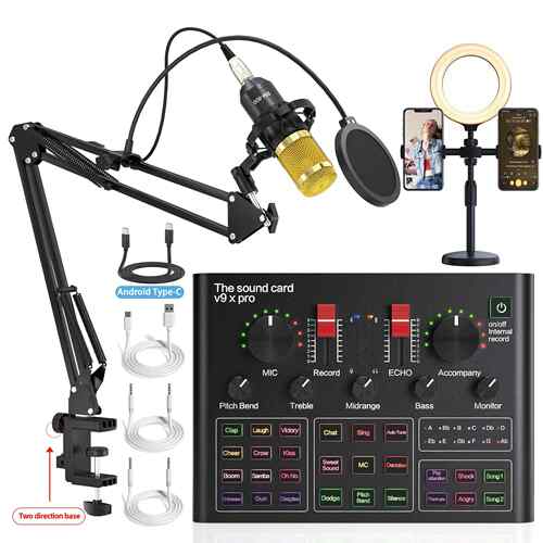 迪拜直播带货声卡话筒全套Walmart专业K歌录音棚电脑声卡套装设备