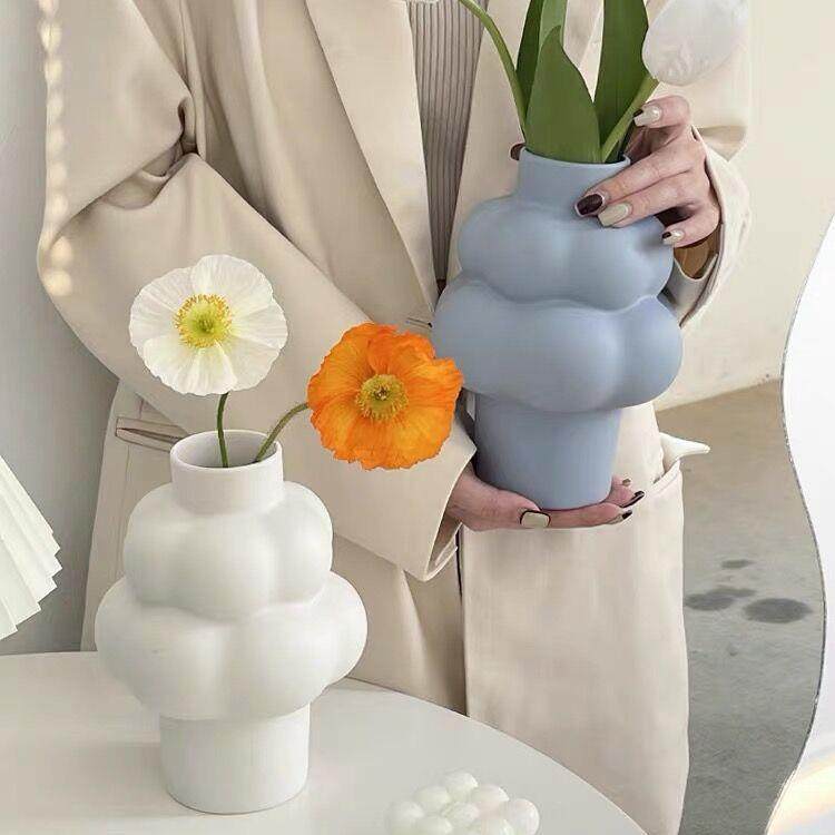 奶呼呼云朵陶瓷花瓶北欧风ins风网红北欧客厅茶几样板间装饰摆件,家居饰品,花瓶,淘宝优惠券,粉丝福利购,淘宝优惠卷