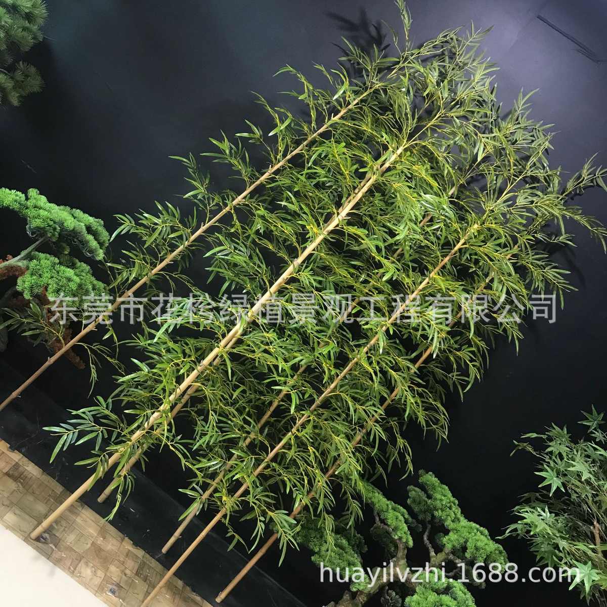 仿真竹子室内装饰隔断屏风塑料假竹子盆景酒店室外景观造景盆栽
