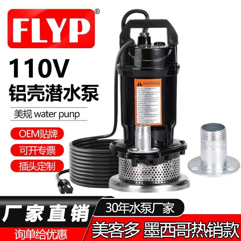 跨境110v美规迷你黑色潜水泵waterpump127v墨西哥QDX抽水泵