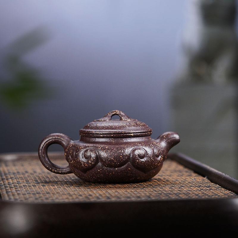 全手工仿古如意紫砂壶原矿无添加粗砂壶紫玉金砂茶壶家用