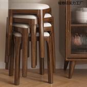 实木软包400凳子用可家放板凳客厅整装 叠椅矮凳简约小方凳餐桌梳