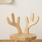 儿童凳子靠背椅 卡通动物橡胶木实木小板凳创意可爱宝宝小鹿矮凳