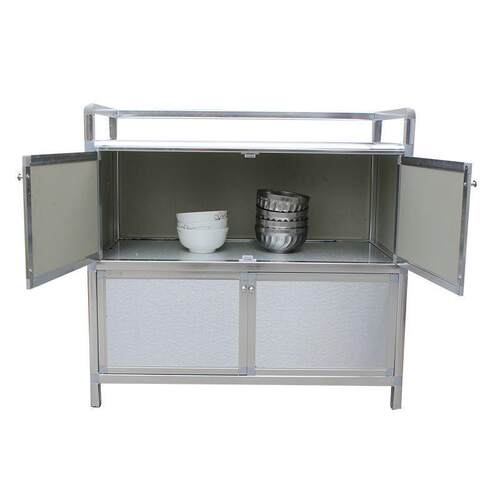 加厚经济型不潮锈VTK钢碗柜茶家用防防晒铝合金水柜边柜阳台餐储