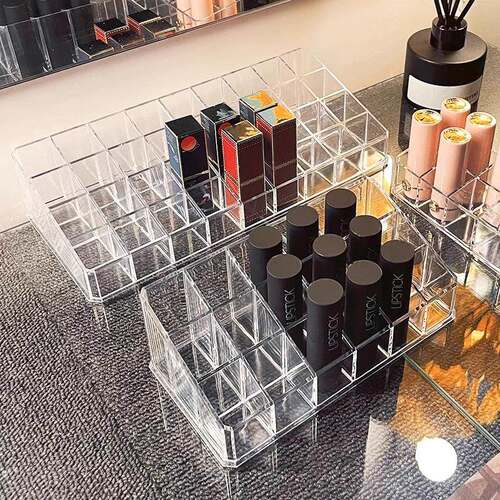 Dust-proof lipstick organizer for desktop, designed to store