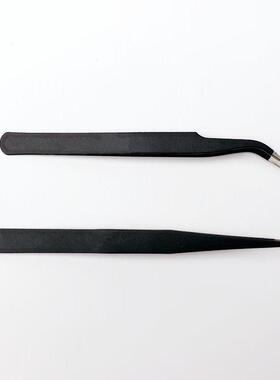 不锈钢黑色尖头镊子缝纫机防静电弯头小夹子拷克机绷缝穿线 线维