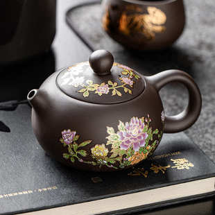 原矿紫砂茶壶家用个人单个泡茶壶遇热变色西施凤鸣壶家用断水流畅