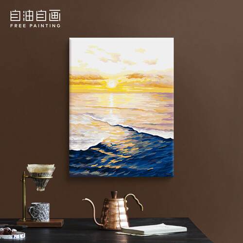 自油自画 画 数字油画 画diy 手绘填充油彩画 画手工填色涂色彩绘