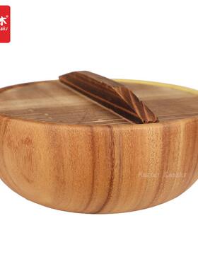 木制面碗整木带盖汤碗和面盆揉面木盆不粘面发面盆日式大木盆沙拉