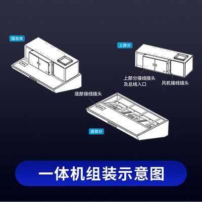烟净一体机用饭店化LGF厨房不锈钢净化排烟罩油大吸力商油烟一体