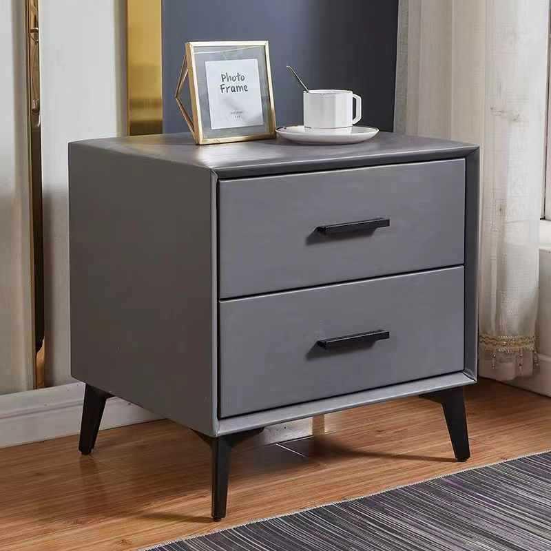 V1纳简ZA头柜约经济型床收柜储物柜F76M68JT白色实木色卧室整装床