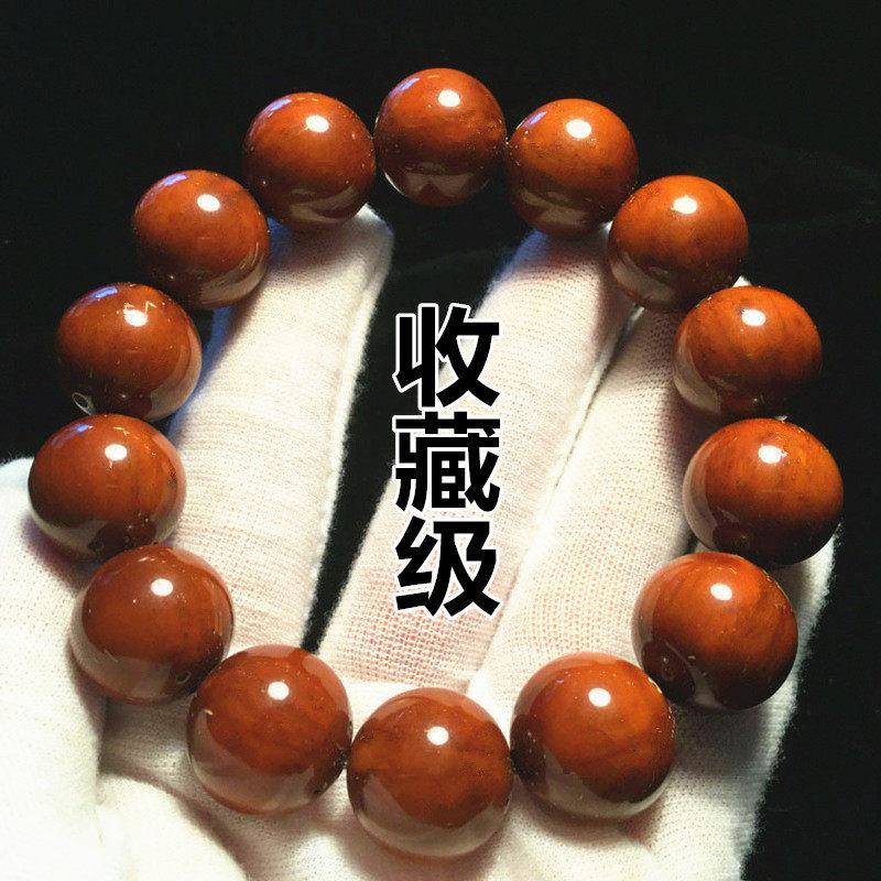 收藏级紫金鼠手串精品正圆光珠实心老料男女紫金招财鼠菩提子文玩