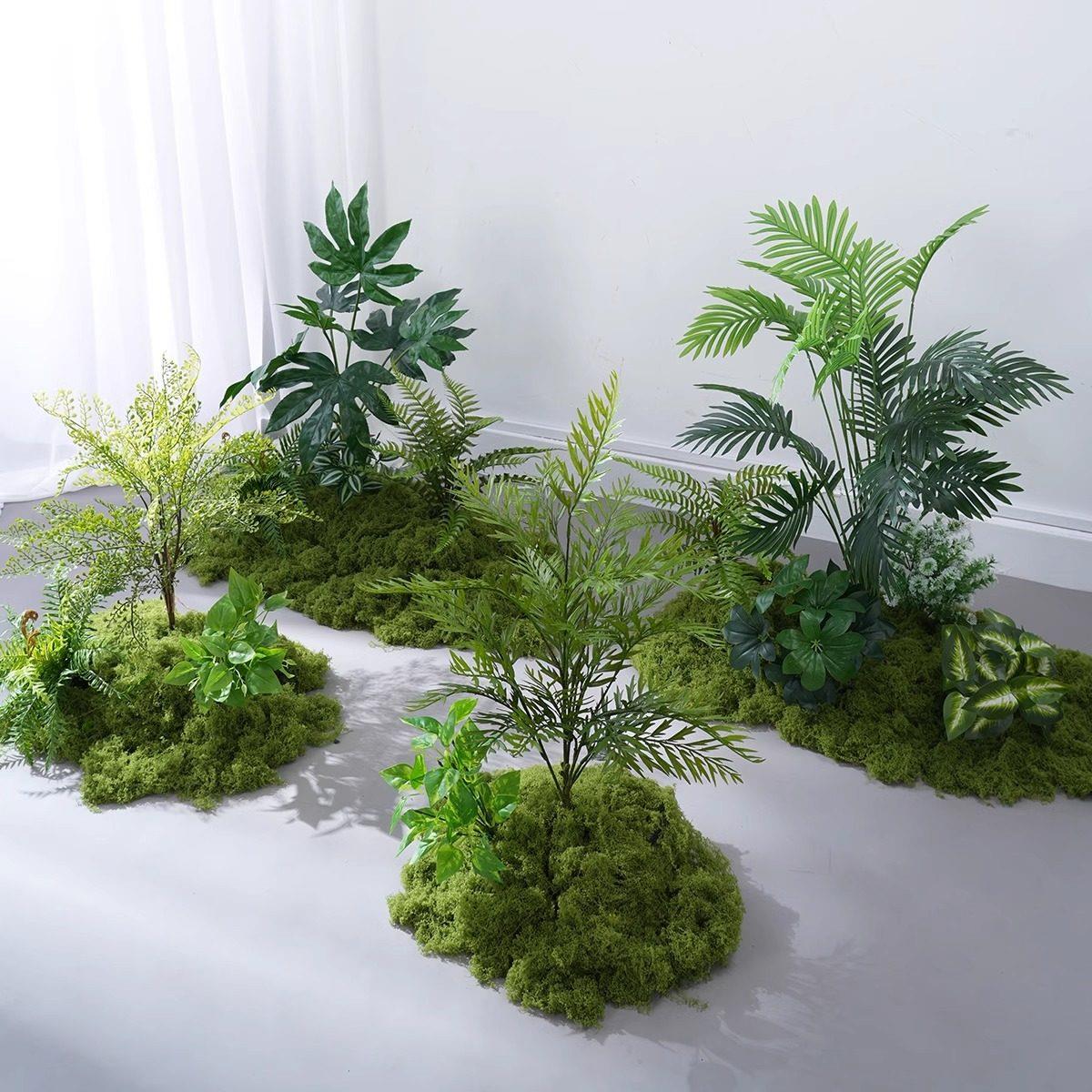彷真苔藓微景观室内客厅假植物绿植造景组合橱窗彷生青苔装饰布景