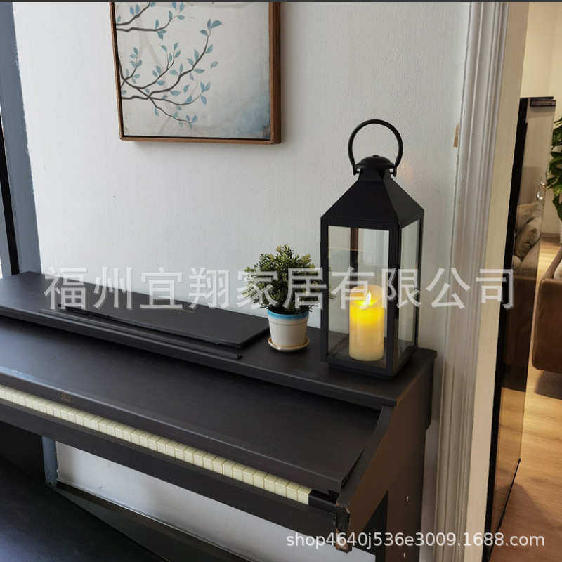 简约北欧轻奢复古风灯户外铁艺手提摆件样板房落地玻璃浪漫烛台,特色手工艺,其他特色工艺品,淘宝优惠券,粉丝福利购,淘宝优惠卷
