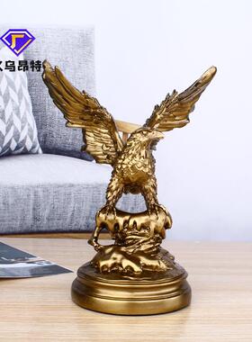 新款直销跨境树脂工艺品欧式古铜马老鹰摆件创意客厅电视柜家居装