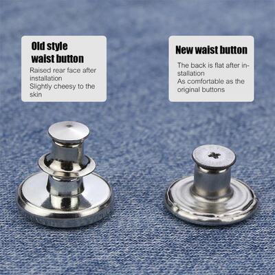 10Pcs Jeans Buttons Replacement 17mm No Sewing Metal Button