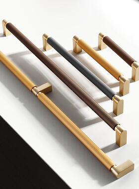 加长柜门拉手极简金色灰色现代简约高档橱柜抽屉柜子衣柜门把手