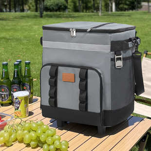 新品 拉杆保温箱35L户外野餐包大冰包冷藏大容量车载保鲜保冰