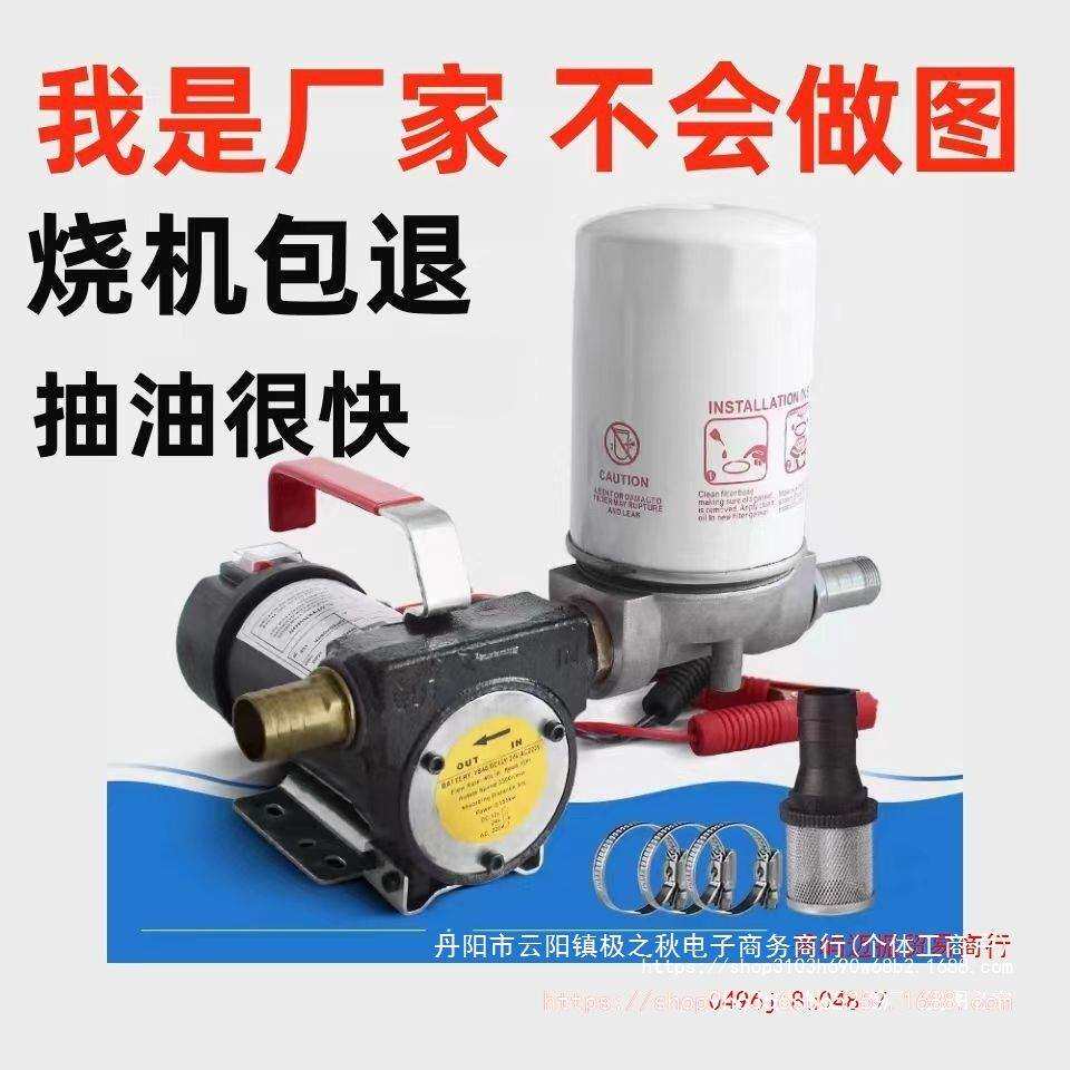 电动抽油泵滤芯柴油泵12V24V通用220V加油机抽油机自吸泵抽油神器