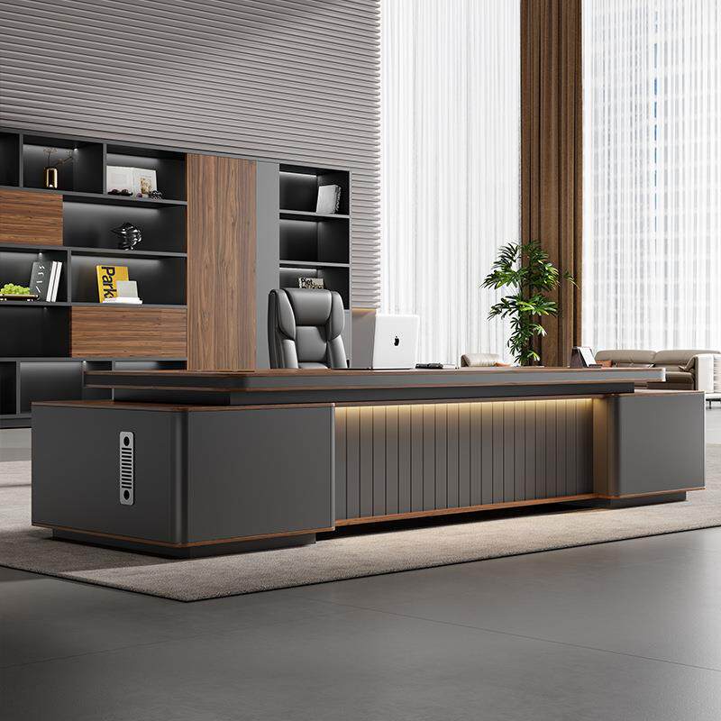 新中式小型老板桌办公桌轻奢高级感烤漆大班台办公室主管办公家具