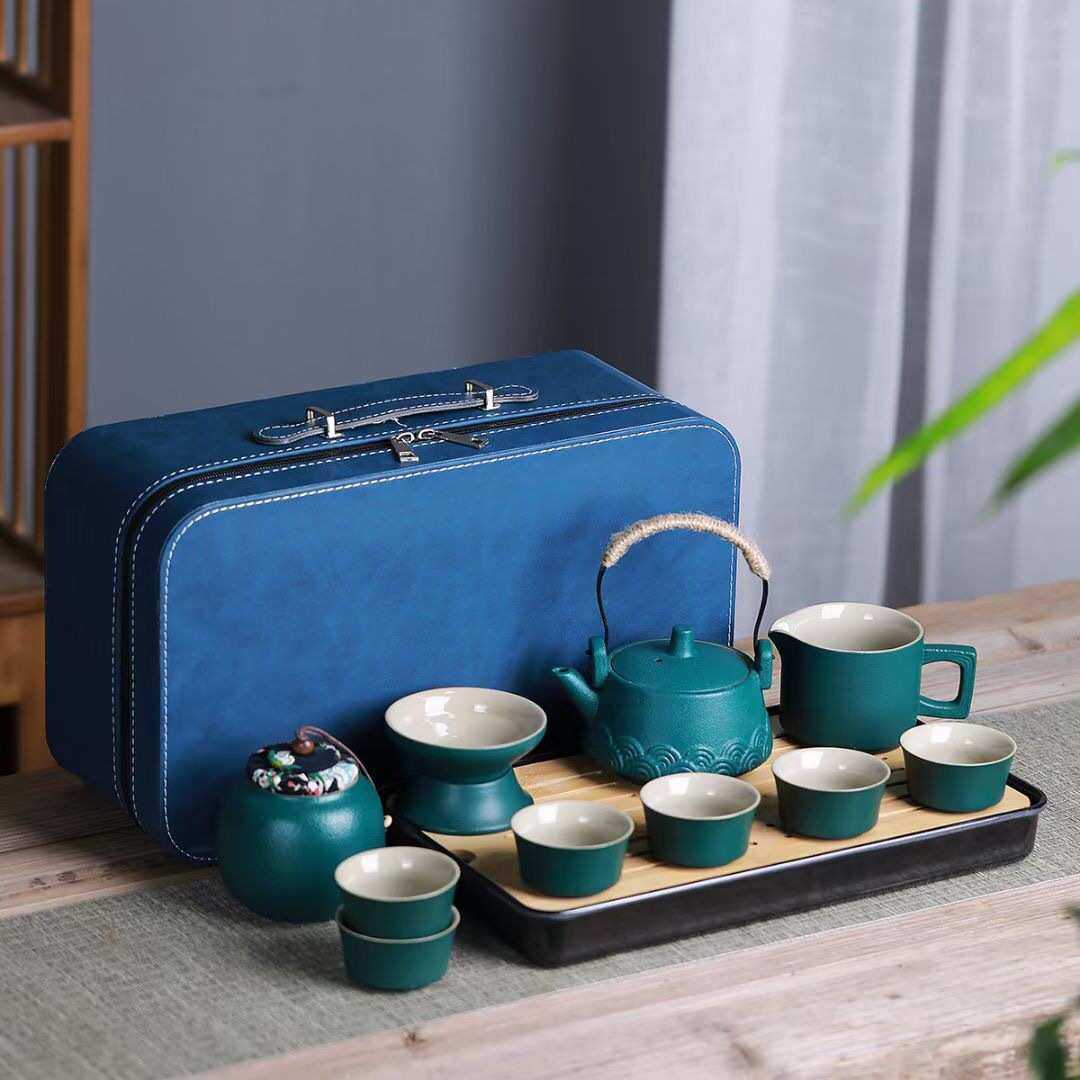 批发便携式黑陶旅行功夫茶具带包干泡盘套装茶壶公司庆典开业礼品,餐饮具,旅行茶具,淘宝优惠券,粉丝福利购,淘宝优惠卷