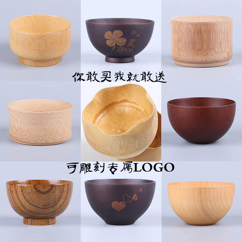 环保圆形儿童竹碗 一等品防摔竹制碗 竹子原纹碗木碗餐具