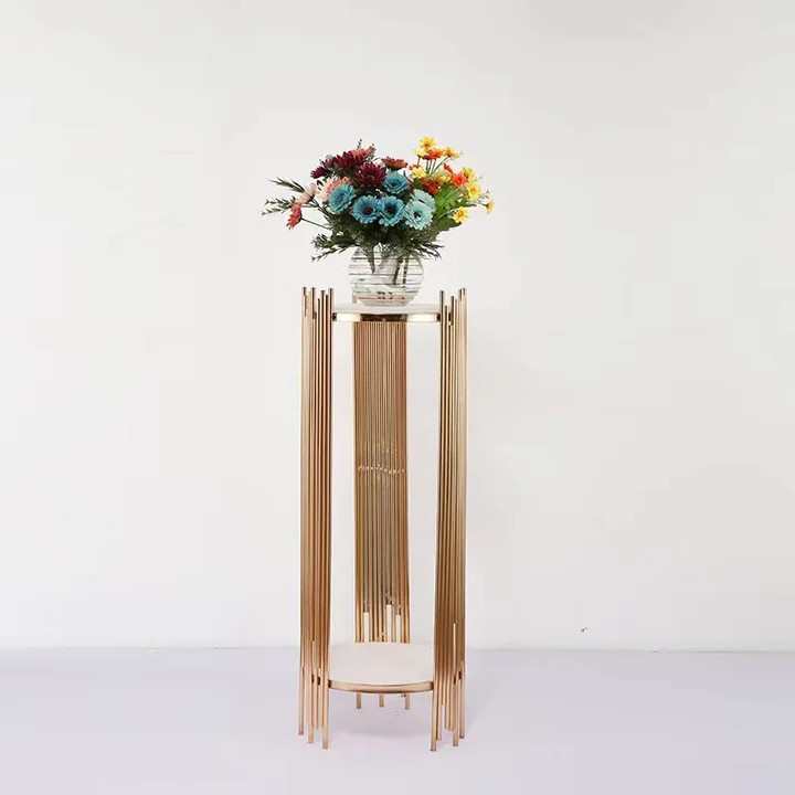 新婚庆道具路引金色铁艺家居花器酒店道具桌花花架宴会厅美陈摆件