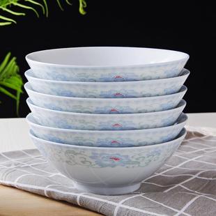 5英寸米饭碗高脚防烫碗加厚釉下彩吃饭碗家用10只4.5英寸陶瓷碗