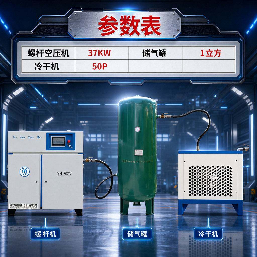 永磁变频螺杆式空压机/37千瓦6立方永莹牌螺杆空气压缩机50P匹6m3