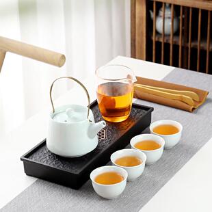 新款 茶盘快客杯一壶四杯功夫茶具家用户 直销便携轻奢旅行茶具套装