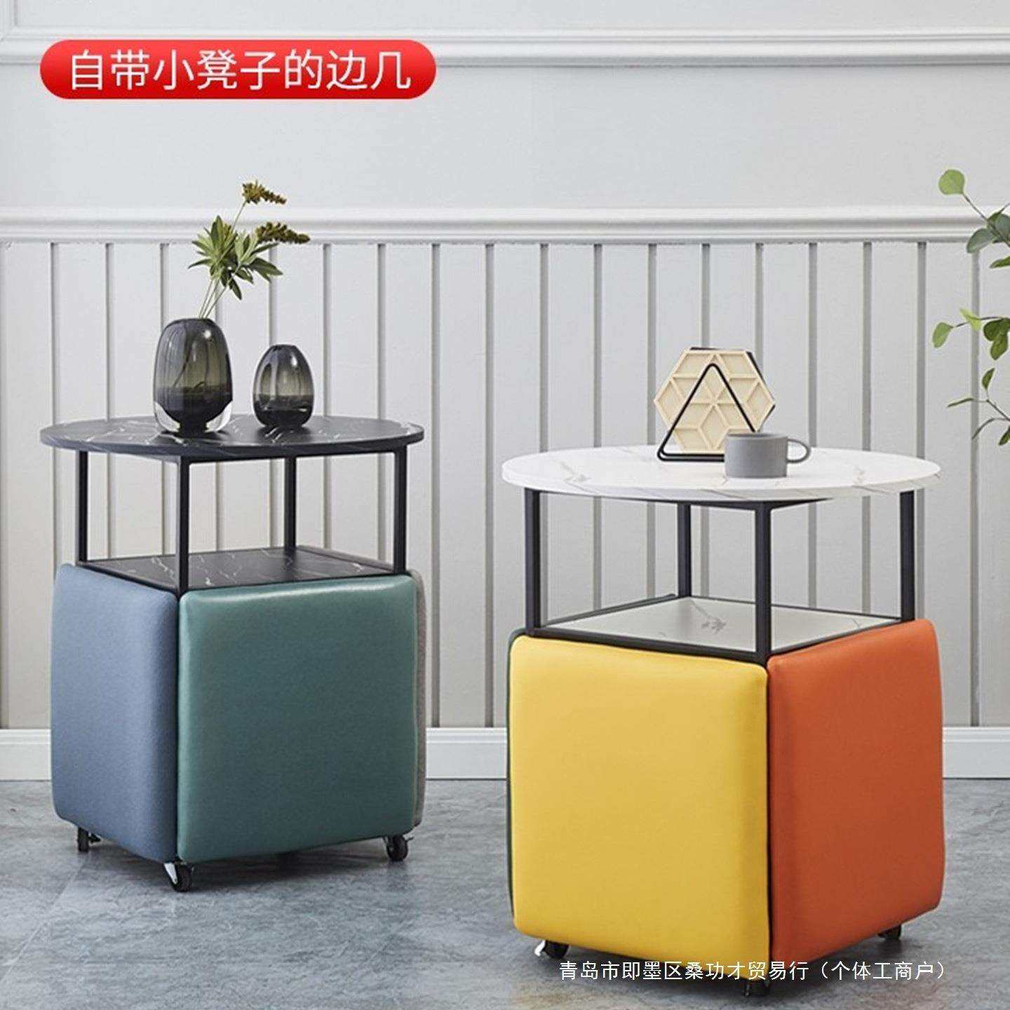 餐桌家用阳台小茶桌洽谈桌椅组合折叠可休闲茶几凳子椅子网红桌子