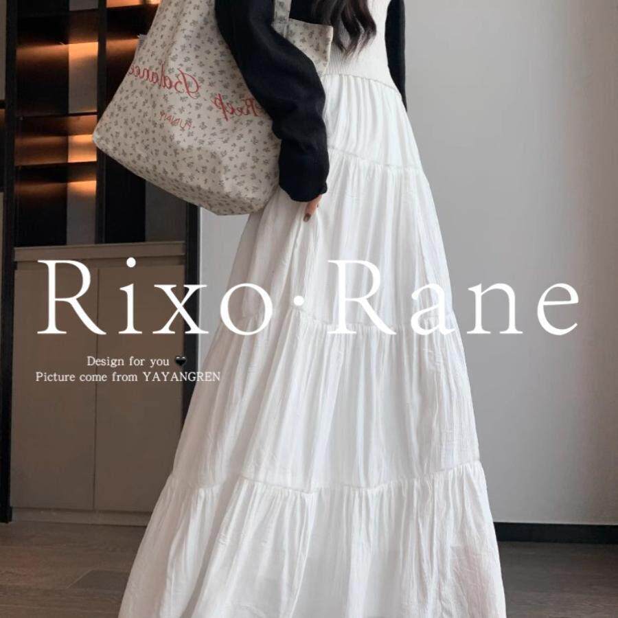 法国Rixo Rane精致美物白色半身裙女垂坠感a字长裙蓬蓬蛋糕裙子
