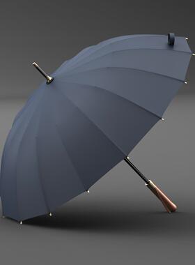 高档暴雨OL纯YCT覆古木柄色16骨抗风加大士晴A雨男伞商务自动长柄