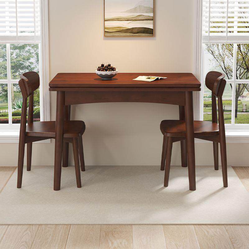 实木餐桌小户型家用可折叠伸缩现代简约长方形桌子餐桌椅组合商贸