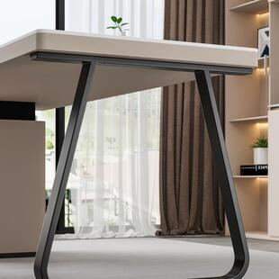 0A铁艺弧形桌腿支架梳妆书桌餐桌脚橱柜支撑底座岛台桌架吧台单边