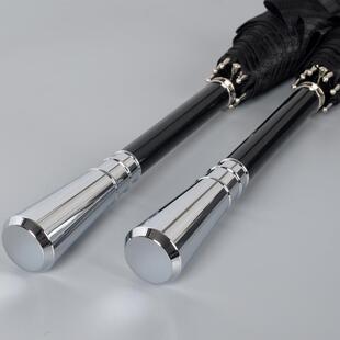 轻奢长柄伞高端合金手柄直杆雨伞晴雨两用牢固抗风纤维钢骨商务伞