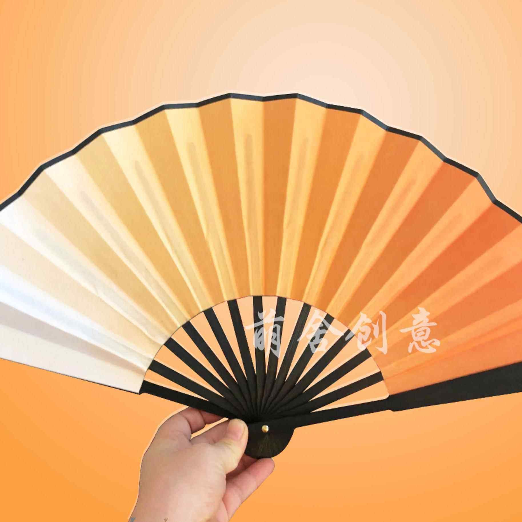 粉墨花旦渐变橘色玫红蓝色醉春风舞蹈折扇子寄明月女团千盏中国风