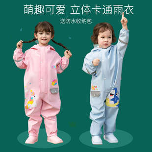 儿童雨衣女童连体衣2岁牛津布一体式 宝宝 连脚1岁连身连裤 幼童连鞋