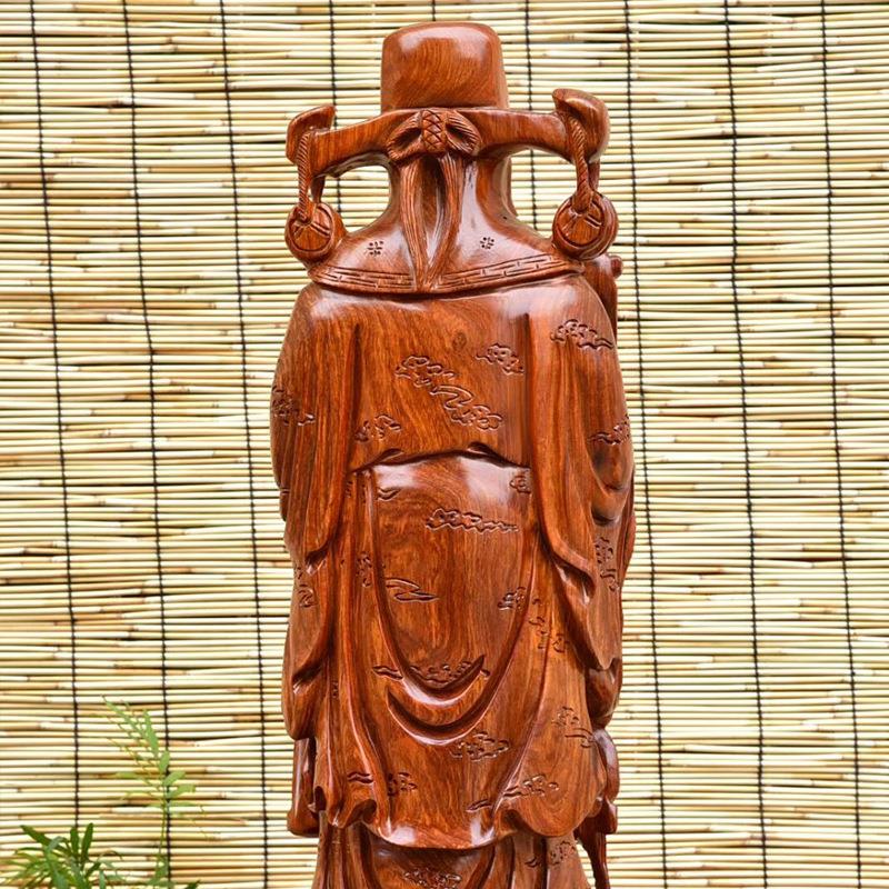 花梨木财神爷木雕雕刻摆件摆饰家居客厅玄光装饰工艺品工艺摆件