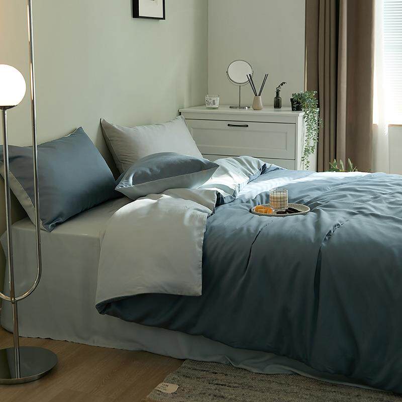 6床0S纯色天丝四被LSD件套夏季赛尔莱冰丝床单床笠真丝套上用品