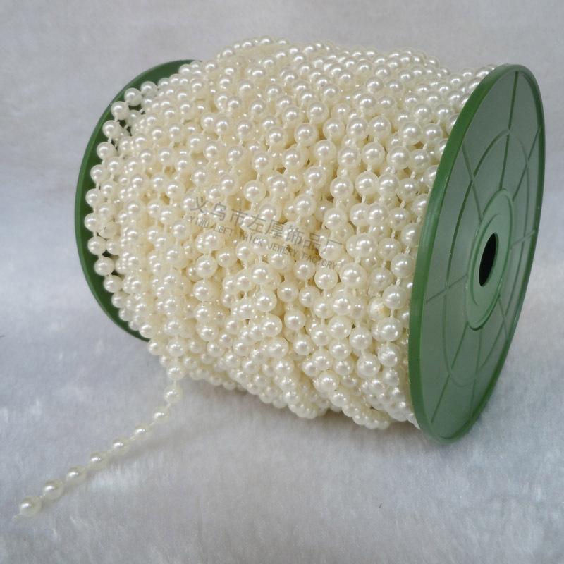 固定连线货源材料仿5mmab珍珠义乌棉线配件塑料服饰厂家mm珠5珠链