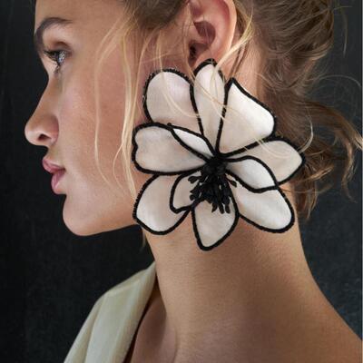 Three dimensional colorful flower earrings for women's