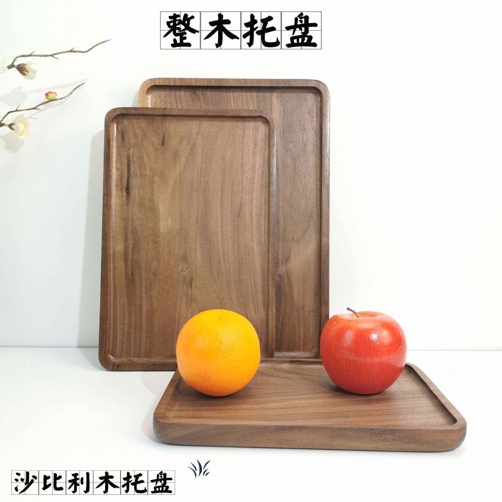 木质整木沙比利砧板托盘 大小号烧烤托盘 创意厨房点心面包板