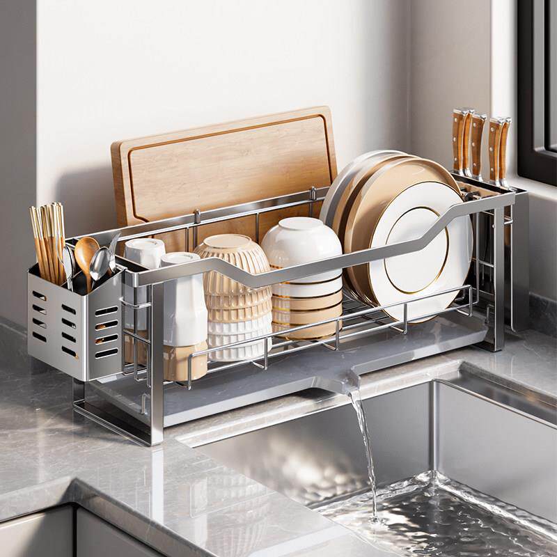 304不锈钢碗碟收纳层架沥水碗盘架单层碗筷收纳层架厨房家用置物
