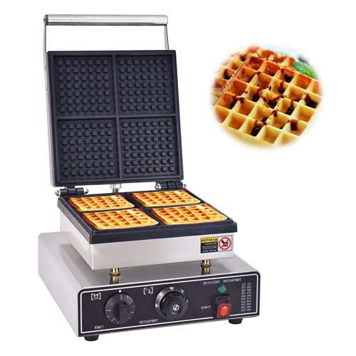 商用电热四片华夫饼机7*7格子华夫炉松饼机摆摊小吃设备