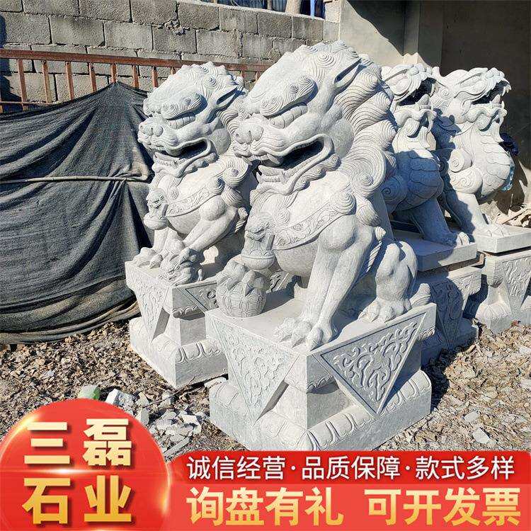 厂家直发石雕动物 花岗岩大理石石雕 门前石狮子一对汉白玉抱鼓象