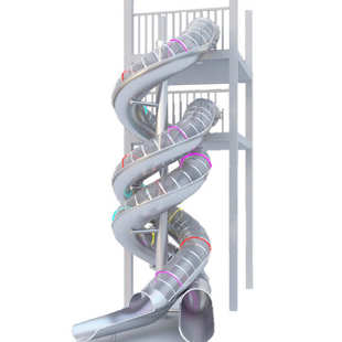 户外大型不锈钢滑梯螺旋旋转金属滑道商场儿童乐园游乐设备可定制