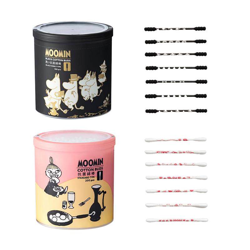 日本制造原装进口山洋姆明印花清洁化妆棉棒掏耳朵棉棒盒装200支